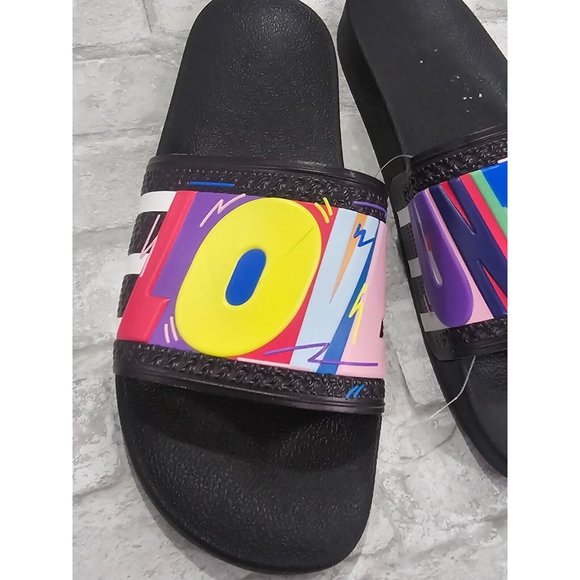 Adidas Originals Men\'s Adilette Slide Sandal Black White Black Pride Size 13 New main image 9
